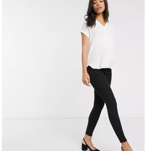 New‎ Look Maternity zip detail legging in black